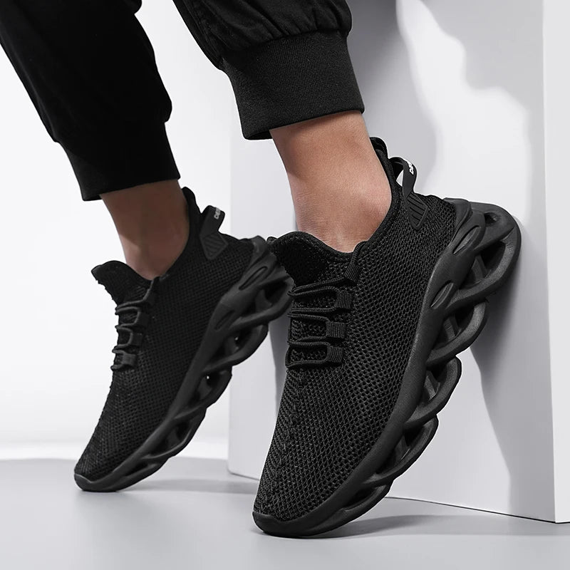 Men's Casual Lace-Up Sneakers with Air Mesh Upper