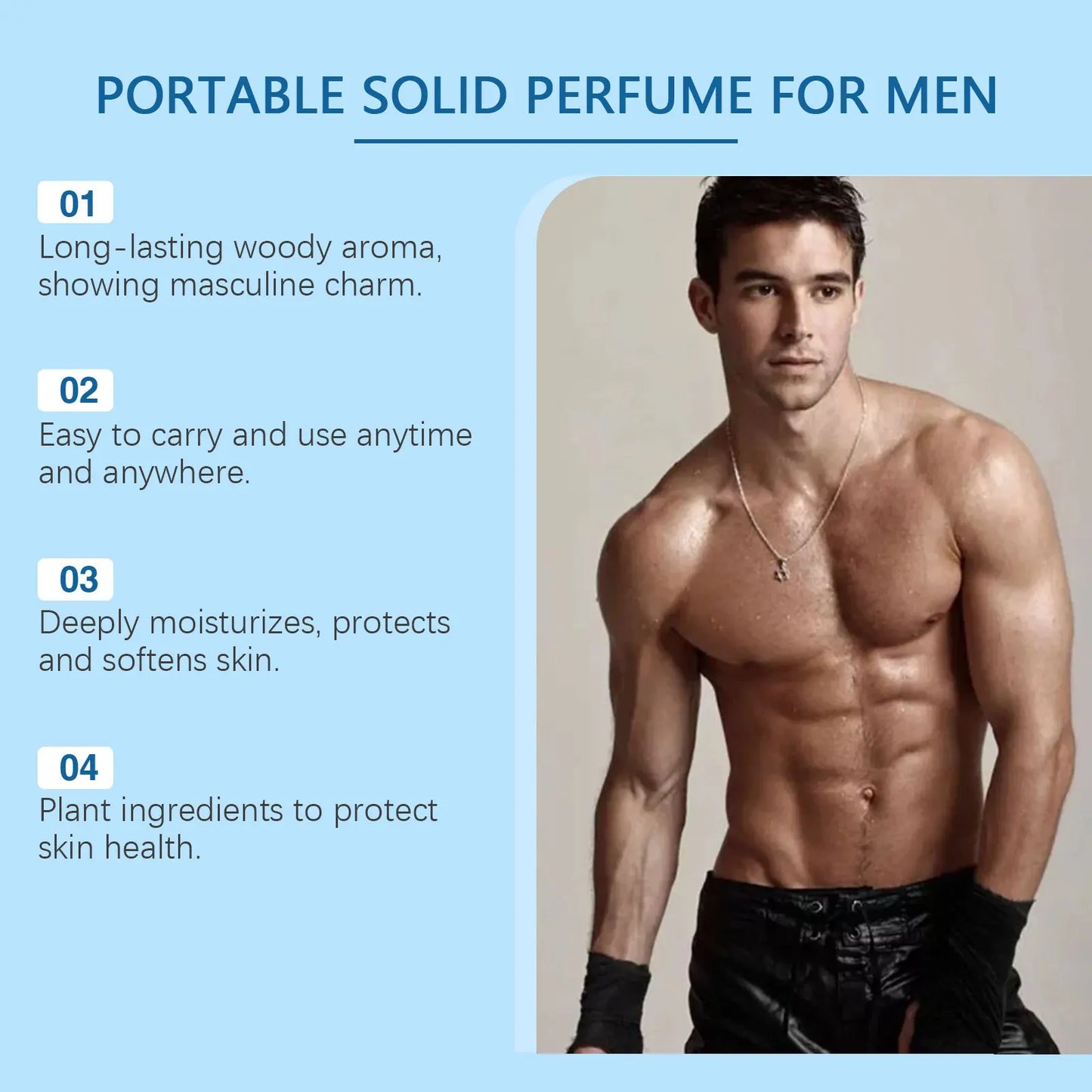 Pheromone Cologne Solid Perfume Woody Scent Balm