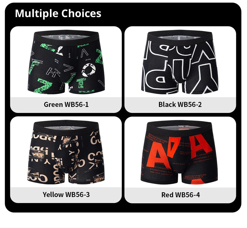 Men's Fashion Printed Boxers Breathable Underwear 6XL