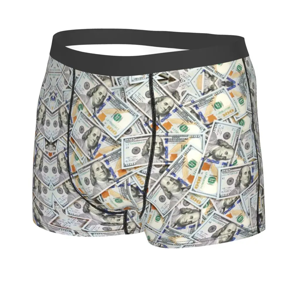 Money Print Boxer Briefs for Men