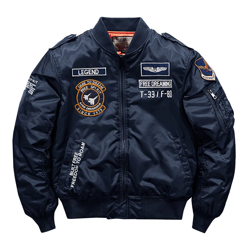 Bomber Jacket Men Thick Warm Jacket Men Military Aviator Pilot Coat
