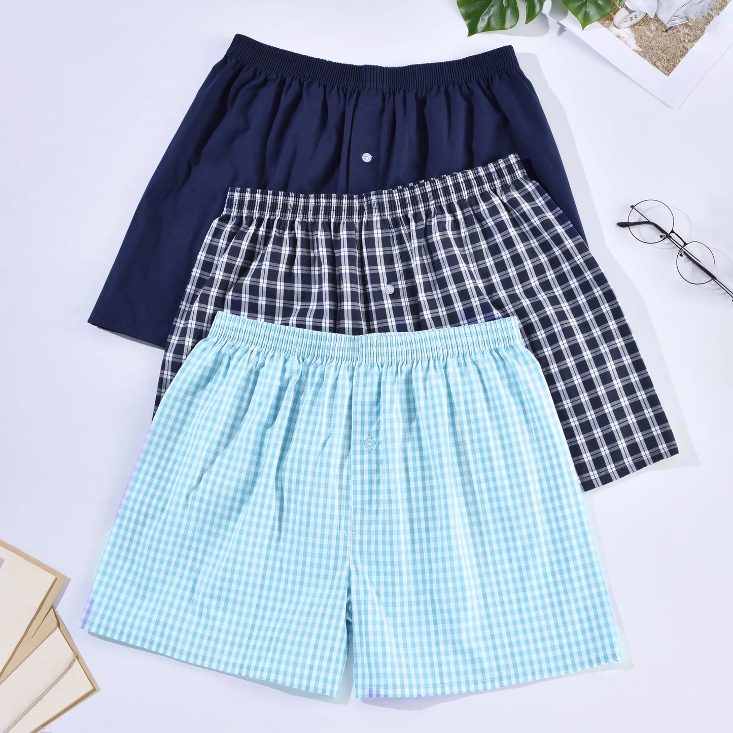 Men's Cotton Boxer Shorts for Sleep and Homewear