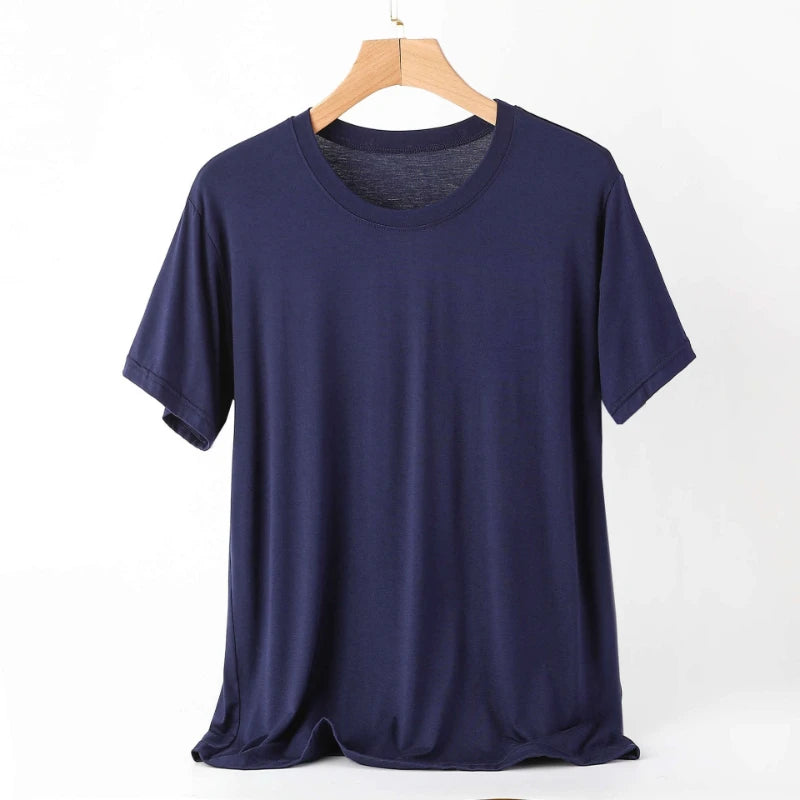 Summer Cool Mens Loungewear Pajama Short Sleeve Crew Neck T Shirt Big Size for Home Outdoor Wear