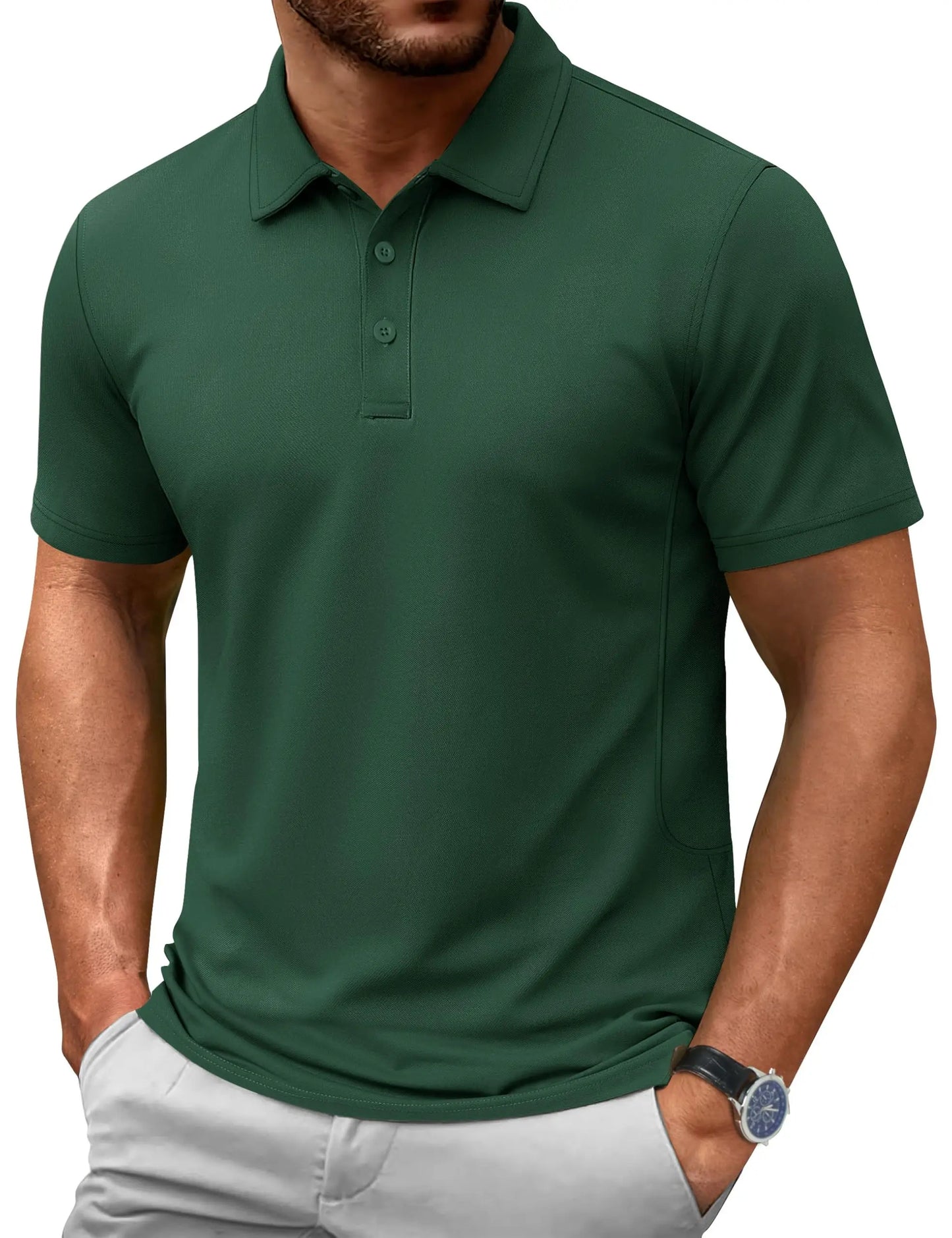 TACVASEN 72% Cotton Summer Golf Polo T-Shirt