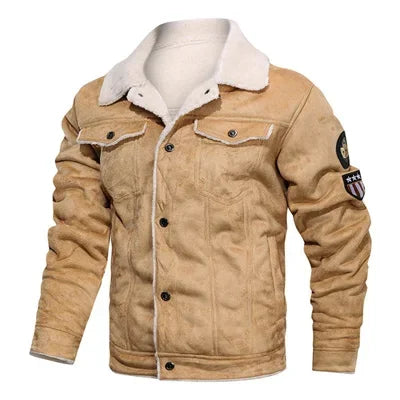 Men Bomber Jacket Motorcycle Casual Thick Fleece Army Tactical Coat 4XL