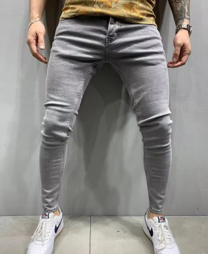 Mens Black Casual Slim Fit Jeans Pants