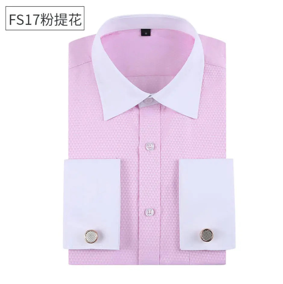 Men's Long Sleeve Formal Striped Dress Shirt