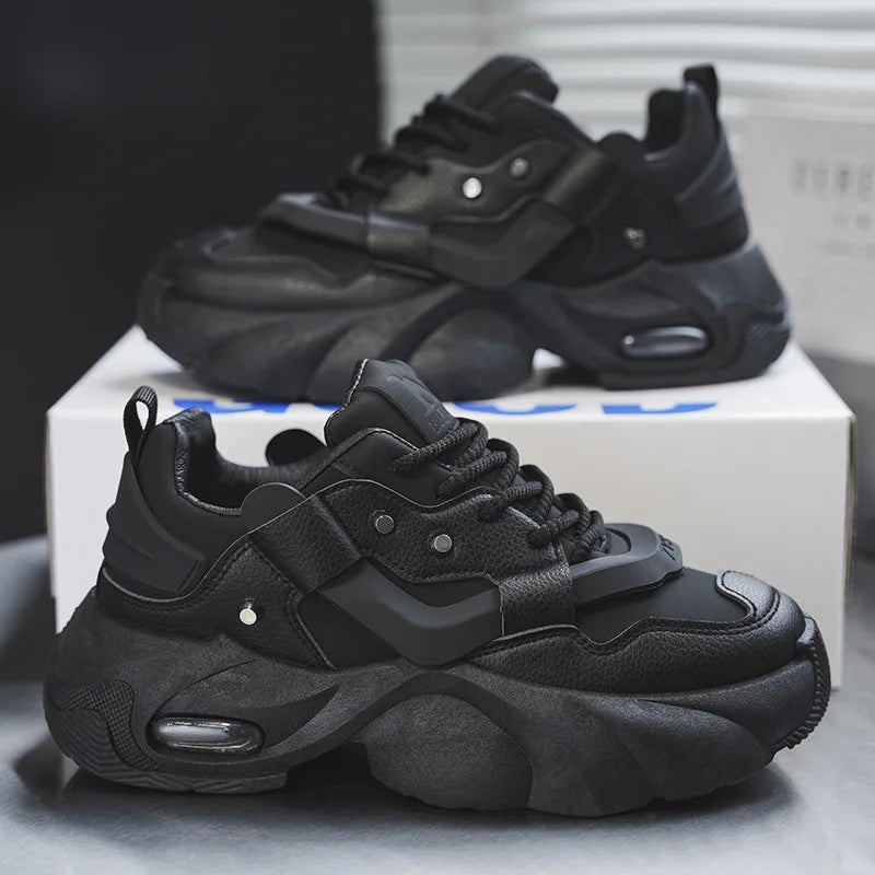Men's Leather High-Top Platform Sneakers 2026