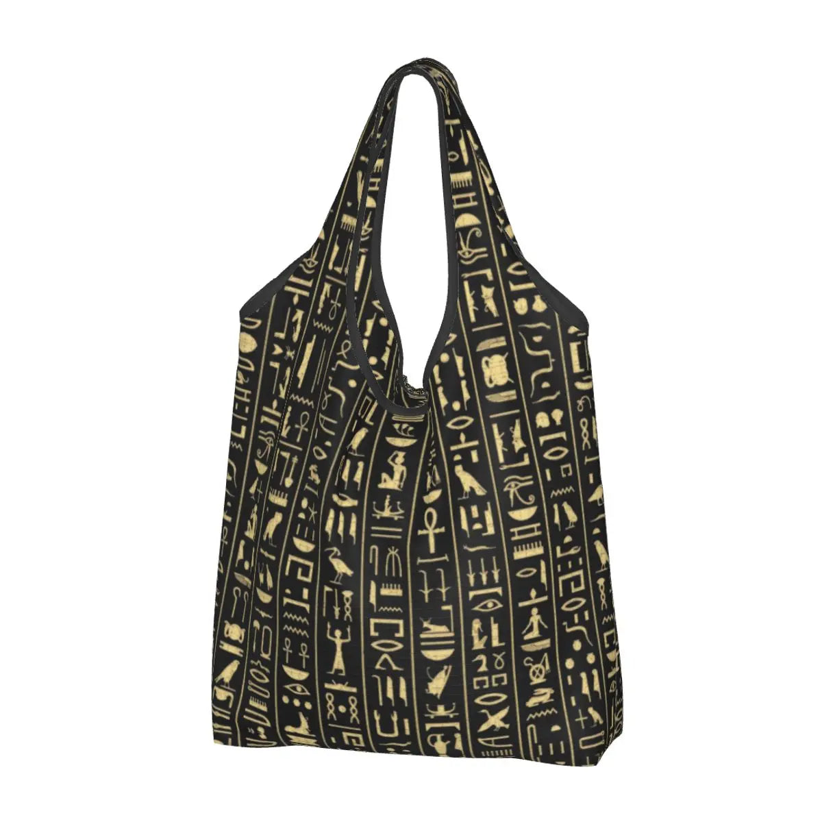 Egyptian Eye Of Horus Grocery Shopping Bags Custom Shopper Tote Shoulder Bag Portable Ancient Egypt Hieroglyphics Handbag