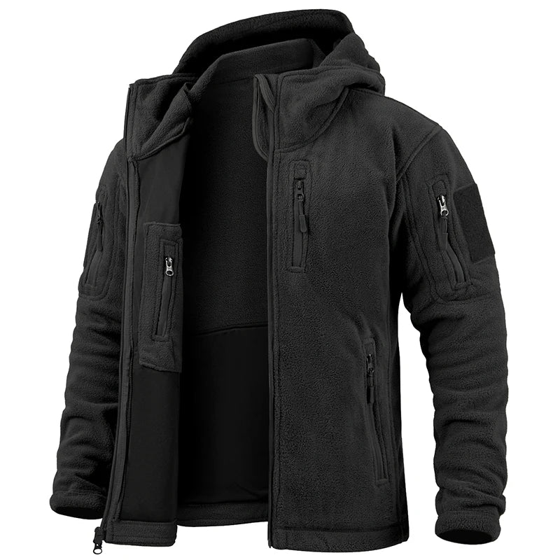 Men's Tactical Fleece Jacket Winter Zip Military Hoodies