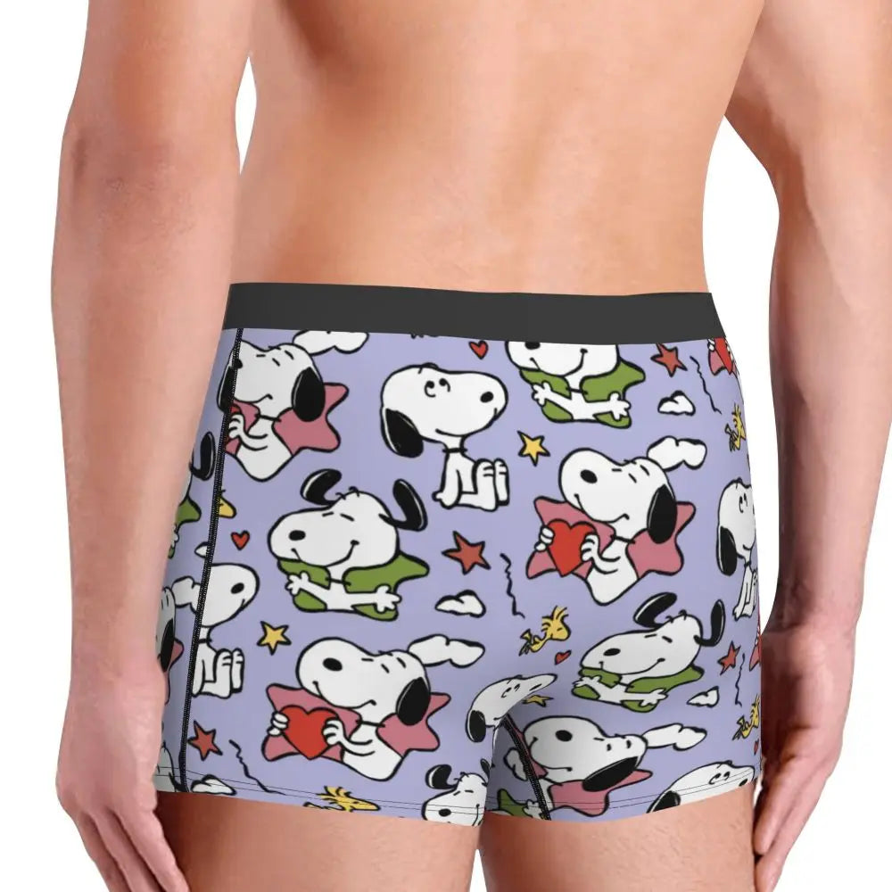 Snoopy Boxer Briefs for Men - Giggle Print Polyester Blend