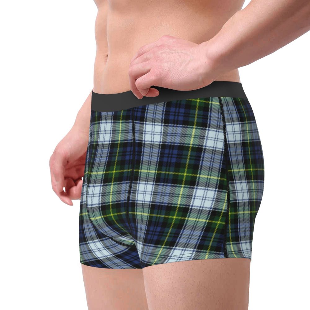 Black Watch Tartan Boxer Shorts for Men in Lycra and Polyester