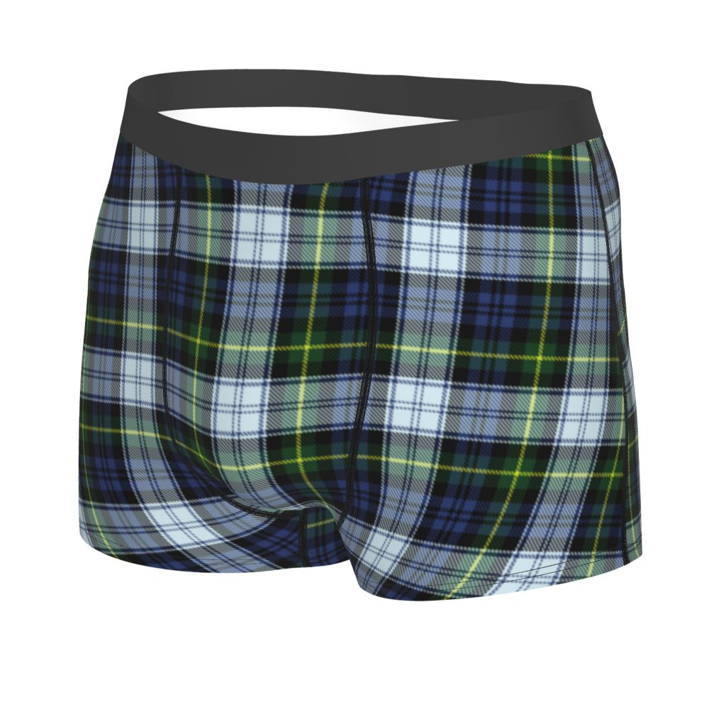 Black Watch Tartan Boxer Shorts for Men in Lycra and Polyester