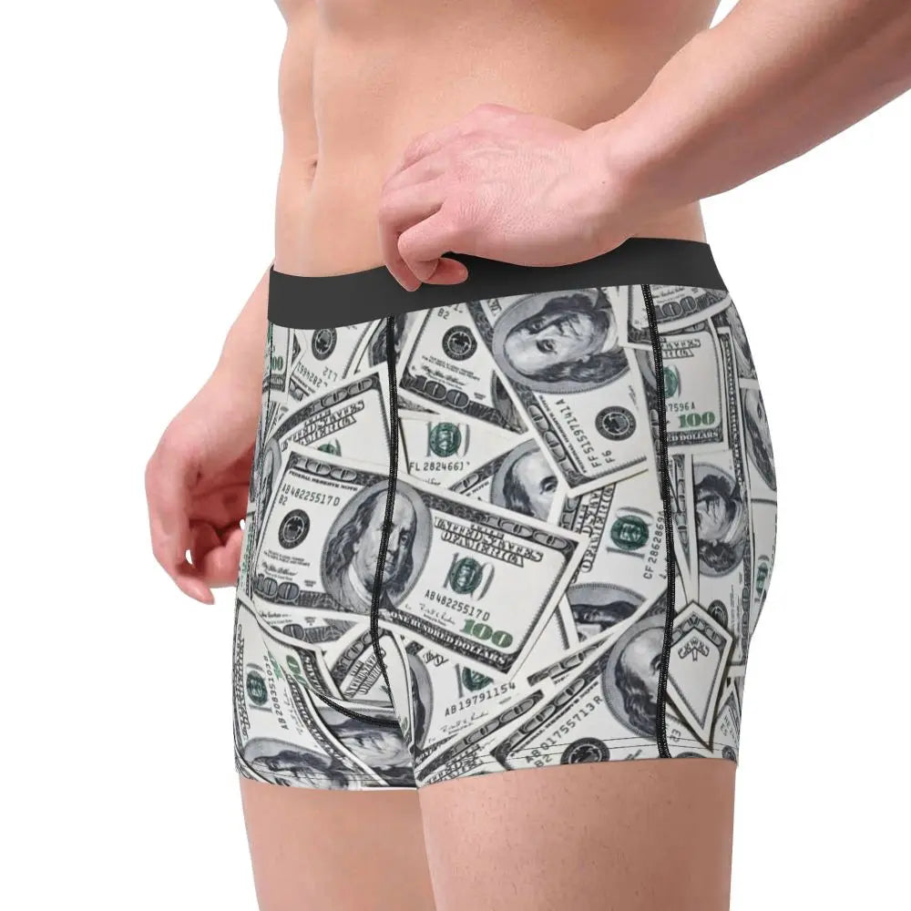 Money Print Boxer Briefs for Men