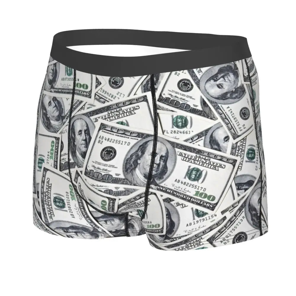 Money Print Boxer Briefs for Men