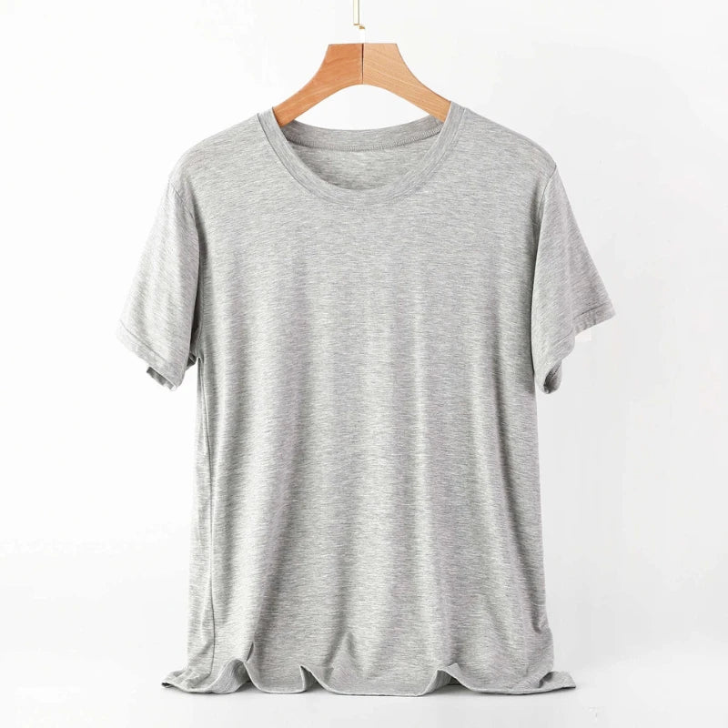 Summer Cool Mens Loungewear Pajama Short Sleeve Crew Neck T Shirt Big Size for Home Outdoor Wear