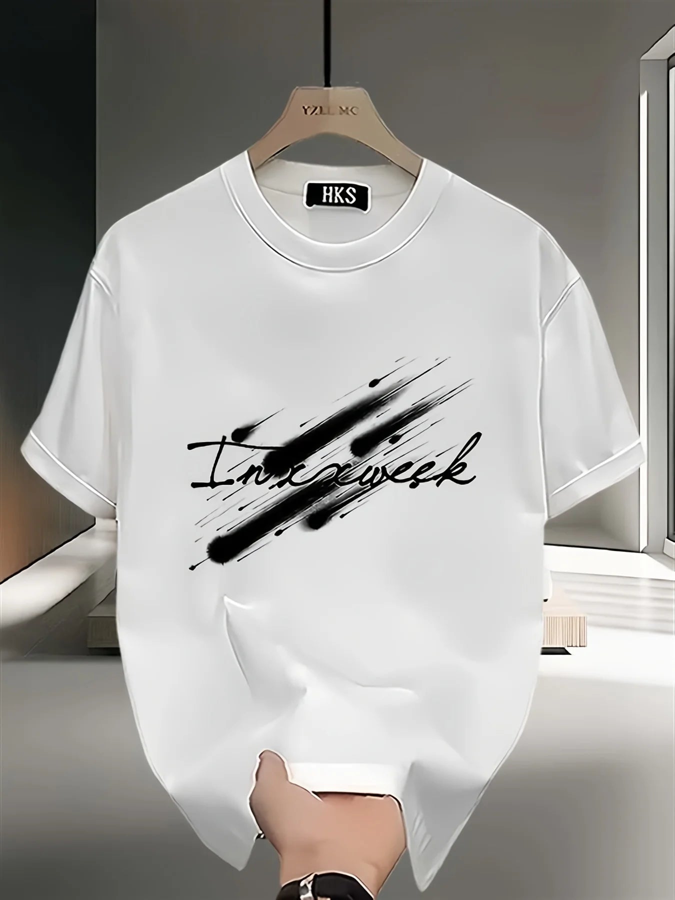 Men's Summer Fashion T-Shirt: Branded Print, Short Sleeve — Heavyweight Pure Cotton, Japanese & Korean Style