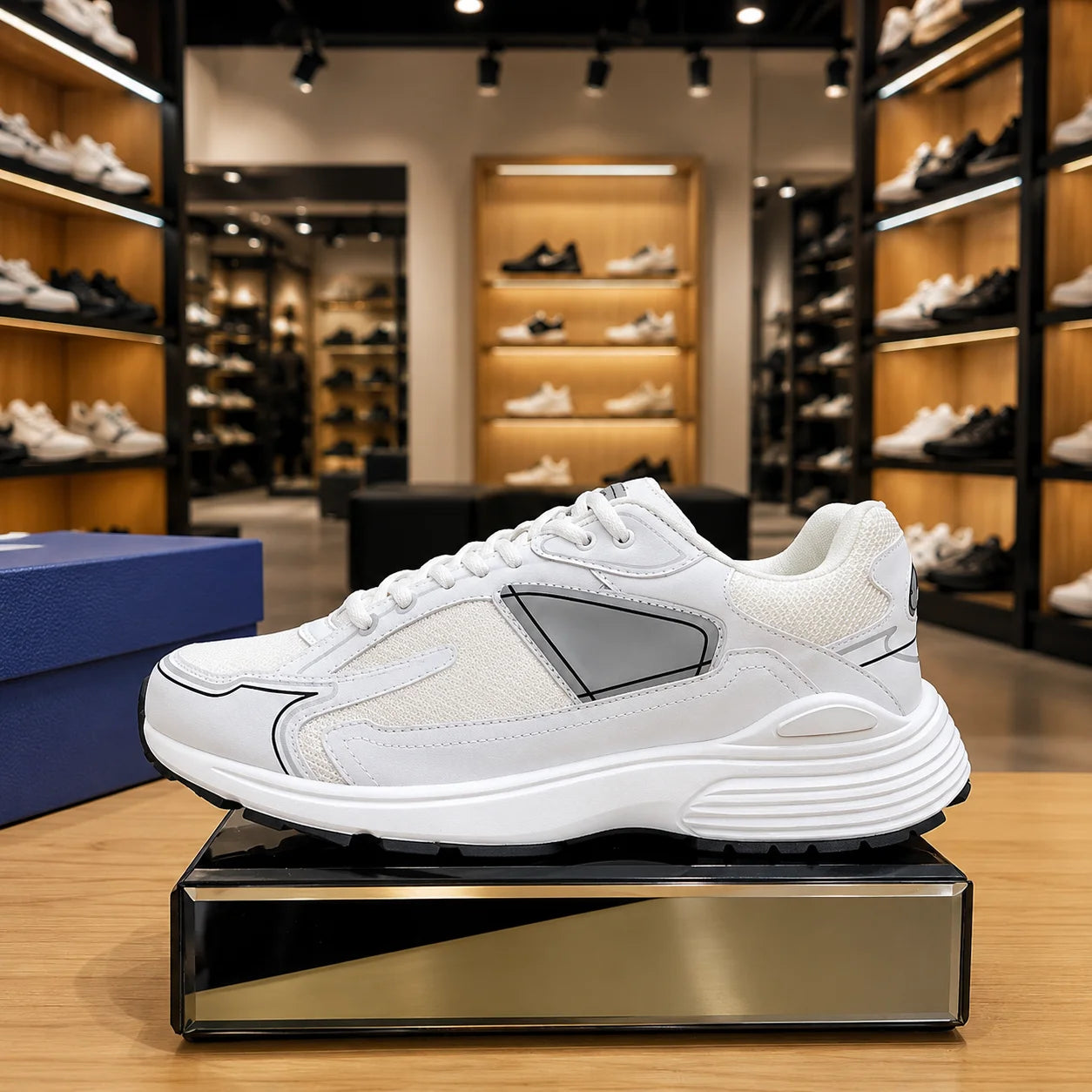 Men's Mesh Lace Up Running Shoes for Casual Sports