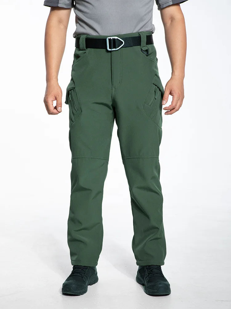 Men's Tactical Cargo Pants Waterproof Fleece Lined Winter