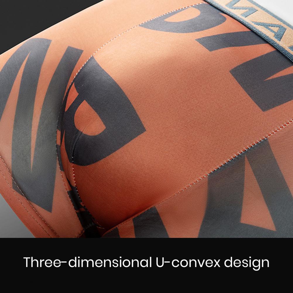 Men's Plus Size Letter Printed Boxer Shorts