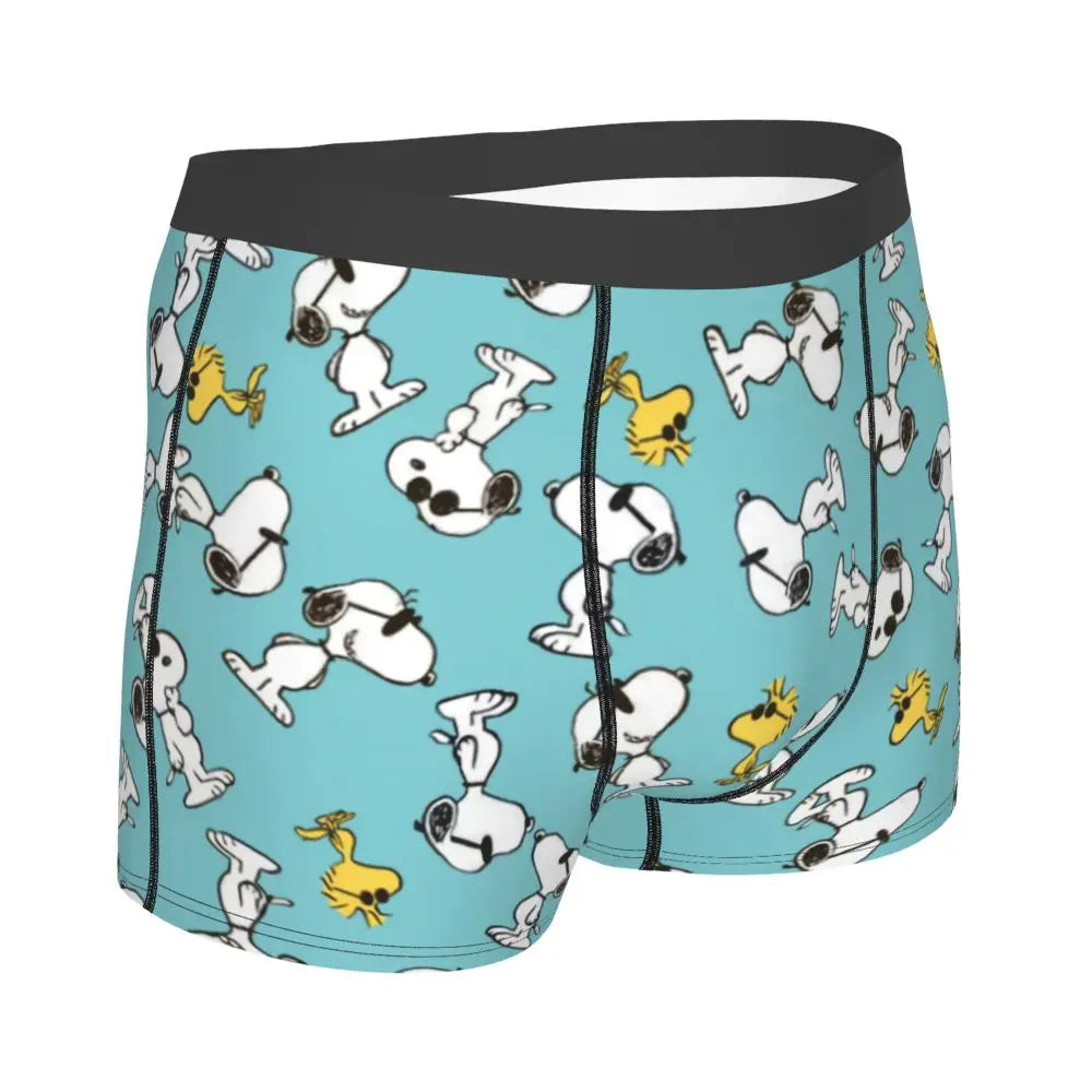 Snoopy Boxer Briefs for Men - Giggle Print Polyester Blend