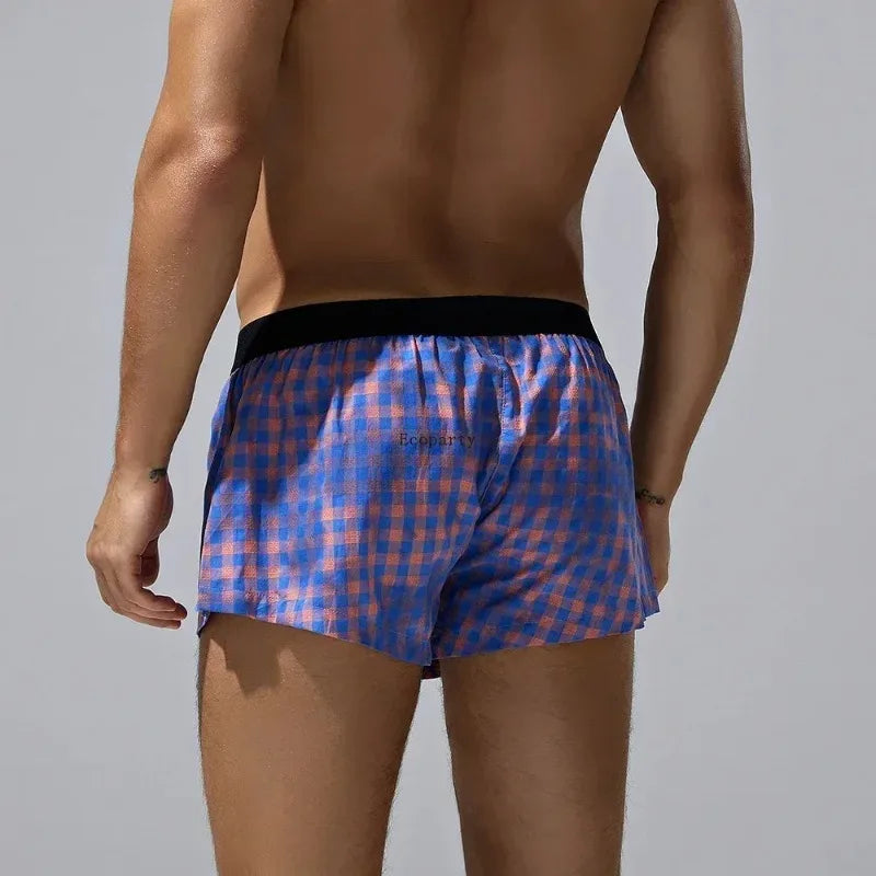 Men's Cotton Plaid Boxer Shorts