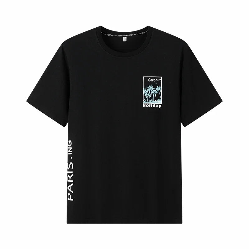 Men's Cotton Round Neck T-Shirt 6XL 7XL Casual Wear