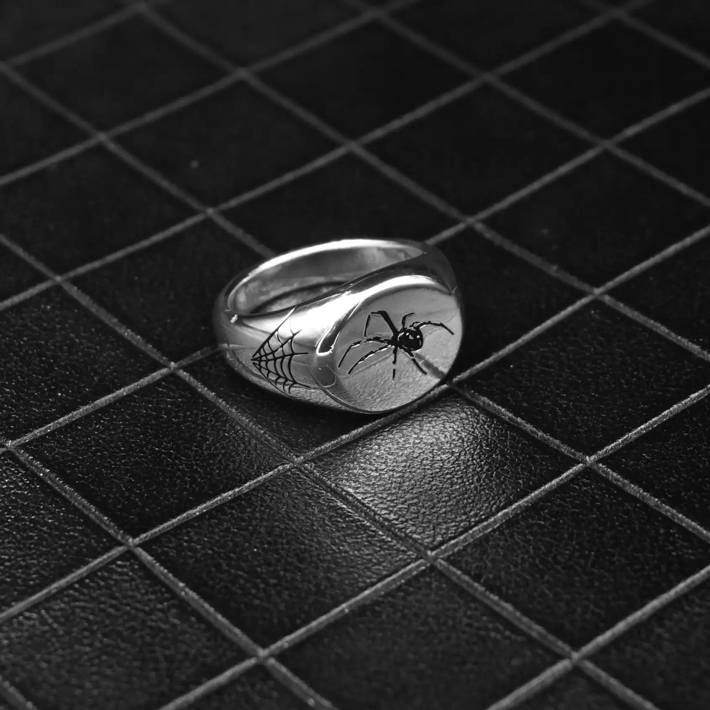 Silver Plated Unisex Ring Spider Gothic Accessory