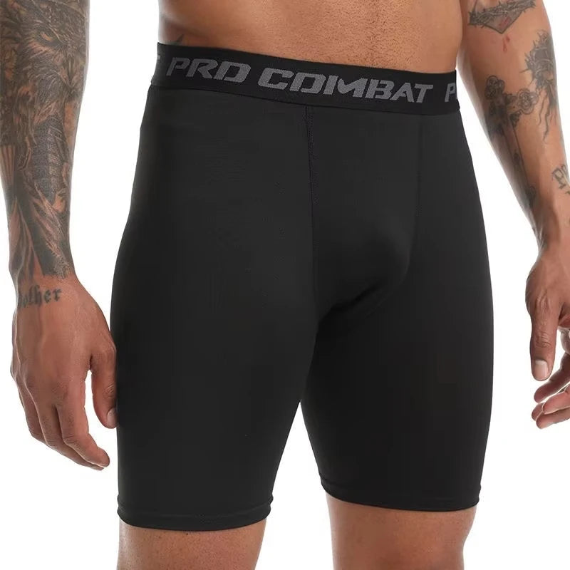Men's Black Quick-Drying Boxer Shorts for Gym