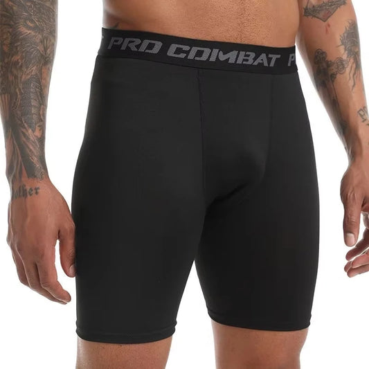 Men's Quick-Drying Black Boxer Shorts for Gym