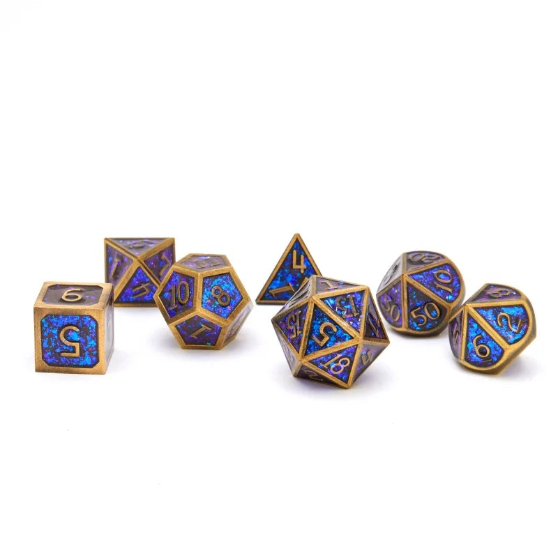 DND Metal Dice Set for Dungeons & Dragons, 5e, RPG Board Game, Tabletop Role Playing,7 Pcs