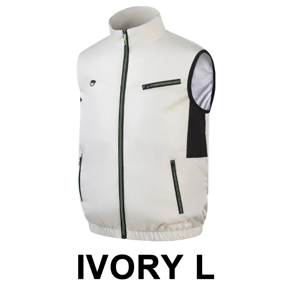 Wearable Cooling Fan Vest for Summer Camping and Fishing