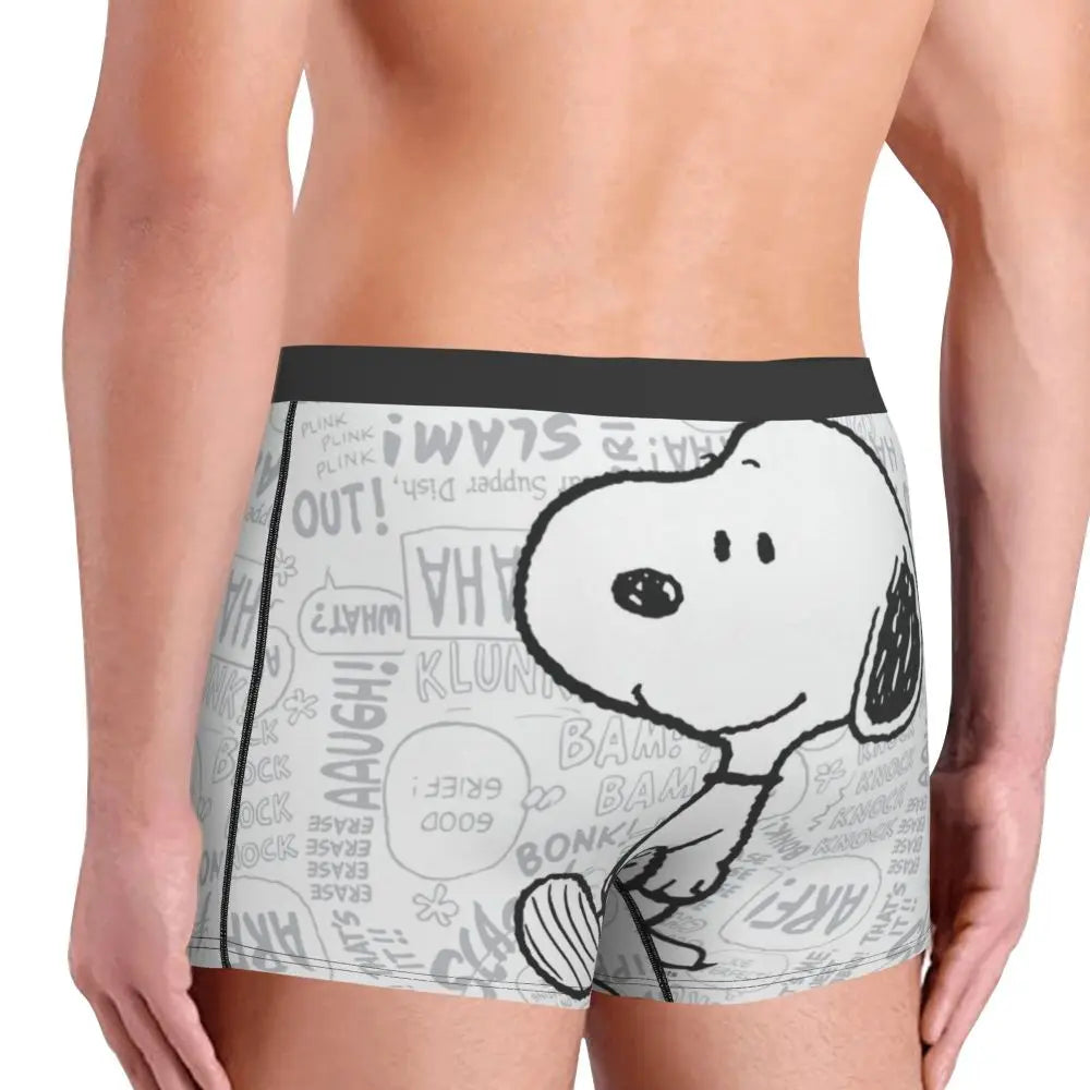 Snoopy Boxer Briefs for Men - Giggle Print Polyester Blend
