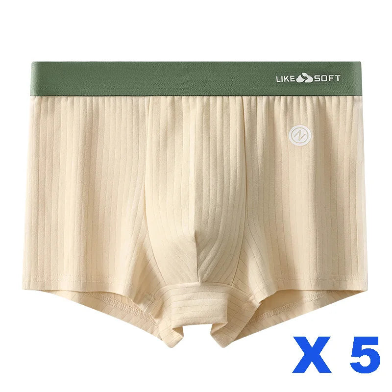 Men's Striped Boxer Shorts Underwear 5 Pcs Set