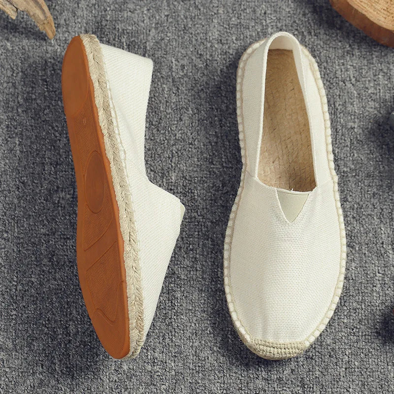 Mens Canvas Slip-On Espadrilles for Summer Casual Wear