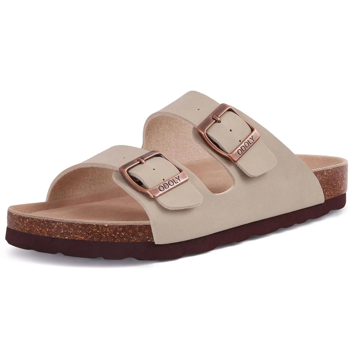 Asgard Women Cow Suede Clogs with Cork Sole and Buckle