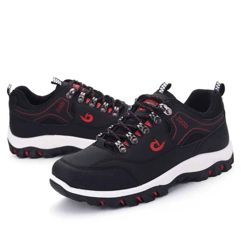 Leather Casual Sneakers for Men Lightweight Walking Shoes