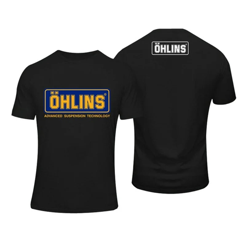 Amazing Tees Men Ohlins Shock Suspension Car Motorcycle Sport Racing T Shirt Summer Casual Oversized men's Short sleeve T-shirts