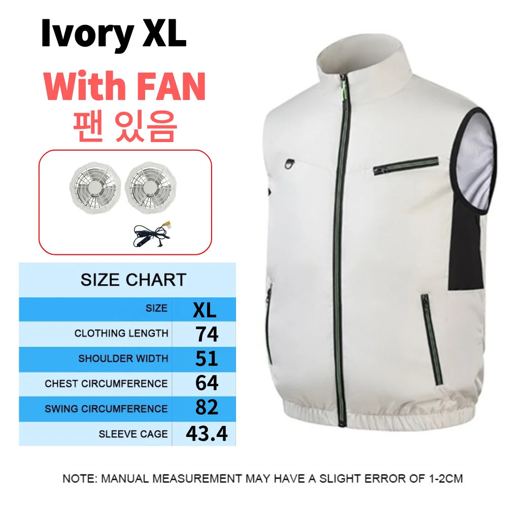 Cooling Vest Ice Fan Vest for Summer Work and Camping