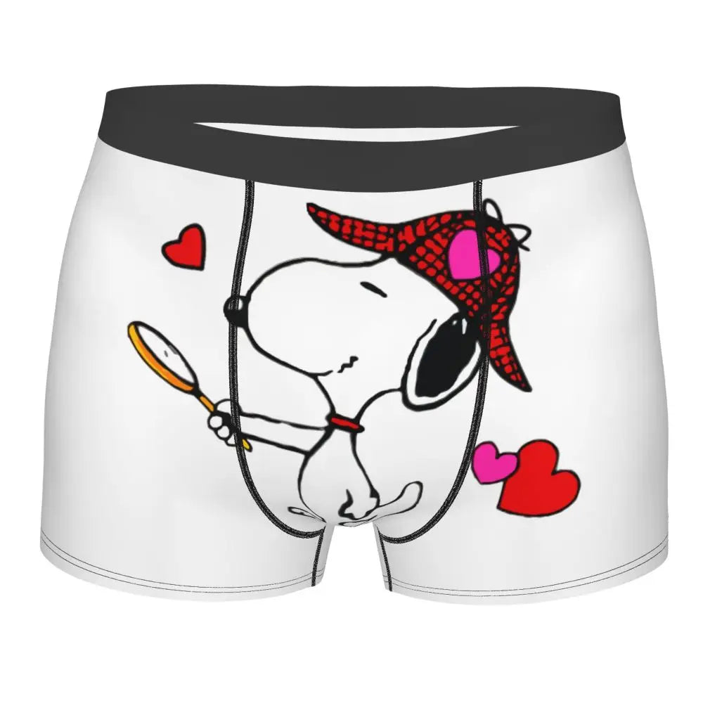 Snoopy Boxer Briefs for Men - Giggle Print Polyester Blend