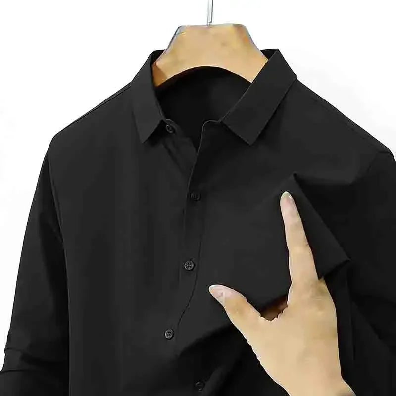 Men's Black Long Sleeve Button Down Dress Shirt