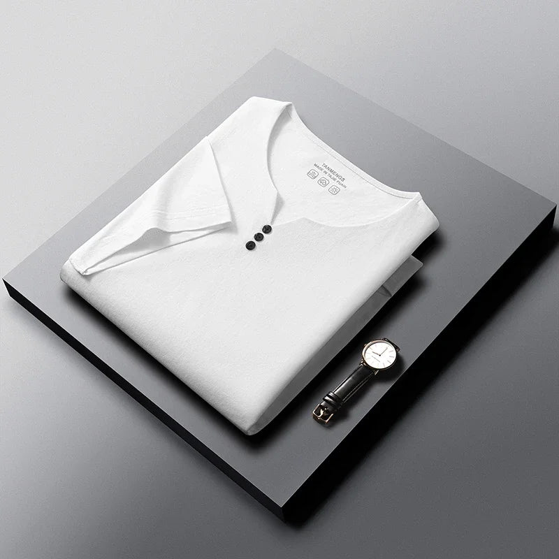 Mens Short Sleeve Henley Neck T Shirts Summer Casual Soft Breathable Lightweight Tops for Men for Work Daily Wear Streetwear