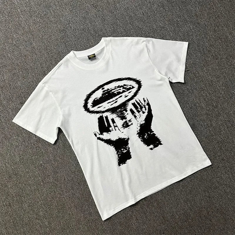 Men's printed T-shirt street fashion clothing avant-garde style retro oversized design men's and women's comfortable top