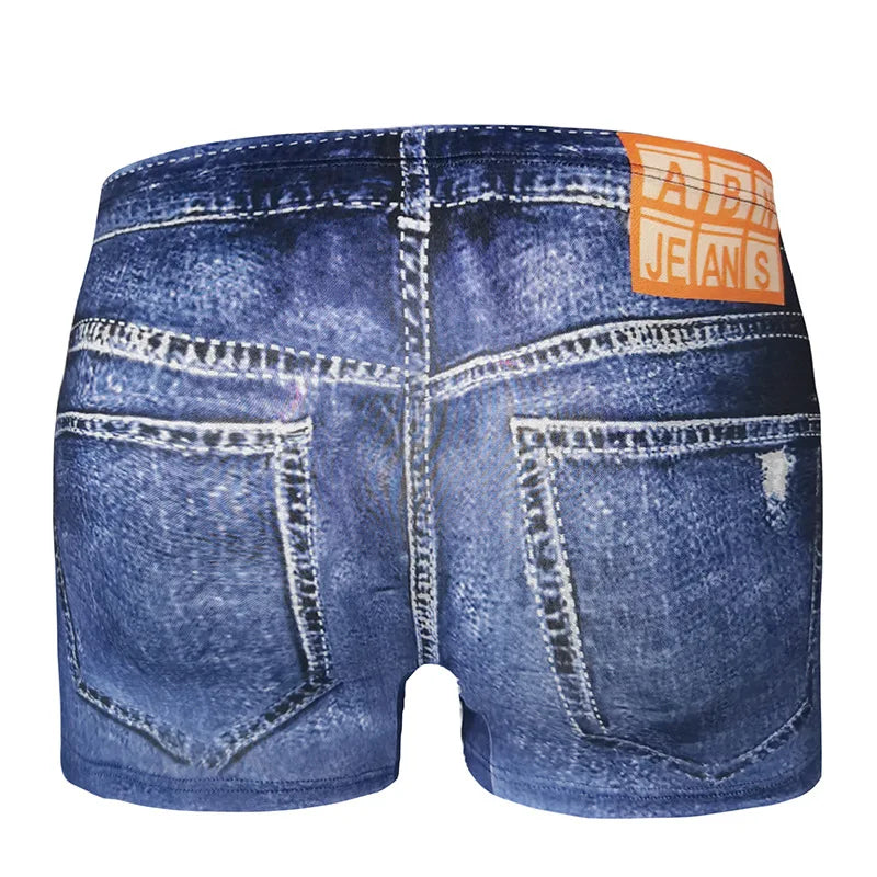 Men's 3D Print Denim Boxer Shorts