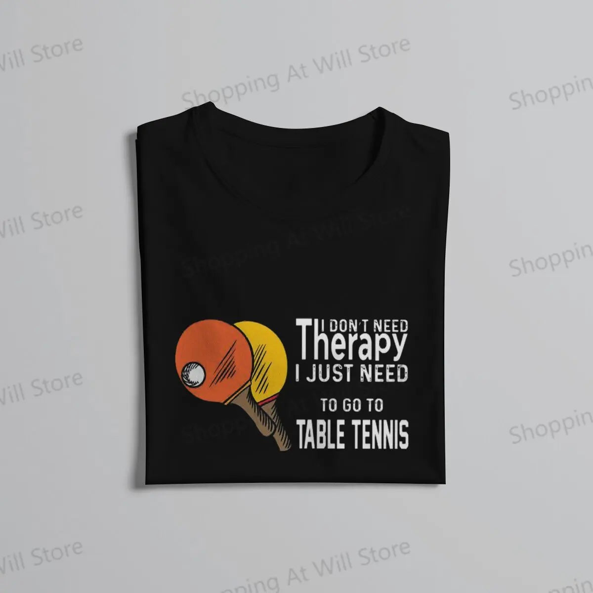 Tops 100% Cotton Leisure Sports  Table Tennis Therapy for Ping Pong Men's and women's T-shirts Ping Pong Tshirt Top