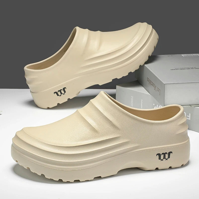Size 48 Men's Waterproof Chef Sandals Anti-Slip Clogs
