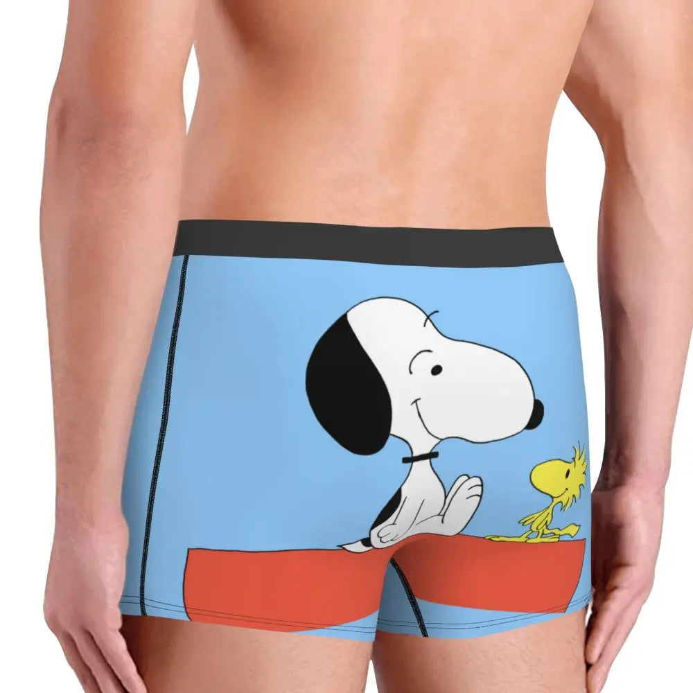 Snoopy Boxer Briefs for Men - Giggle Print Polyester Blend