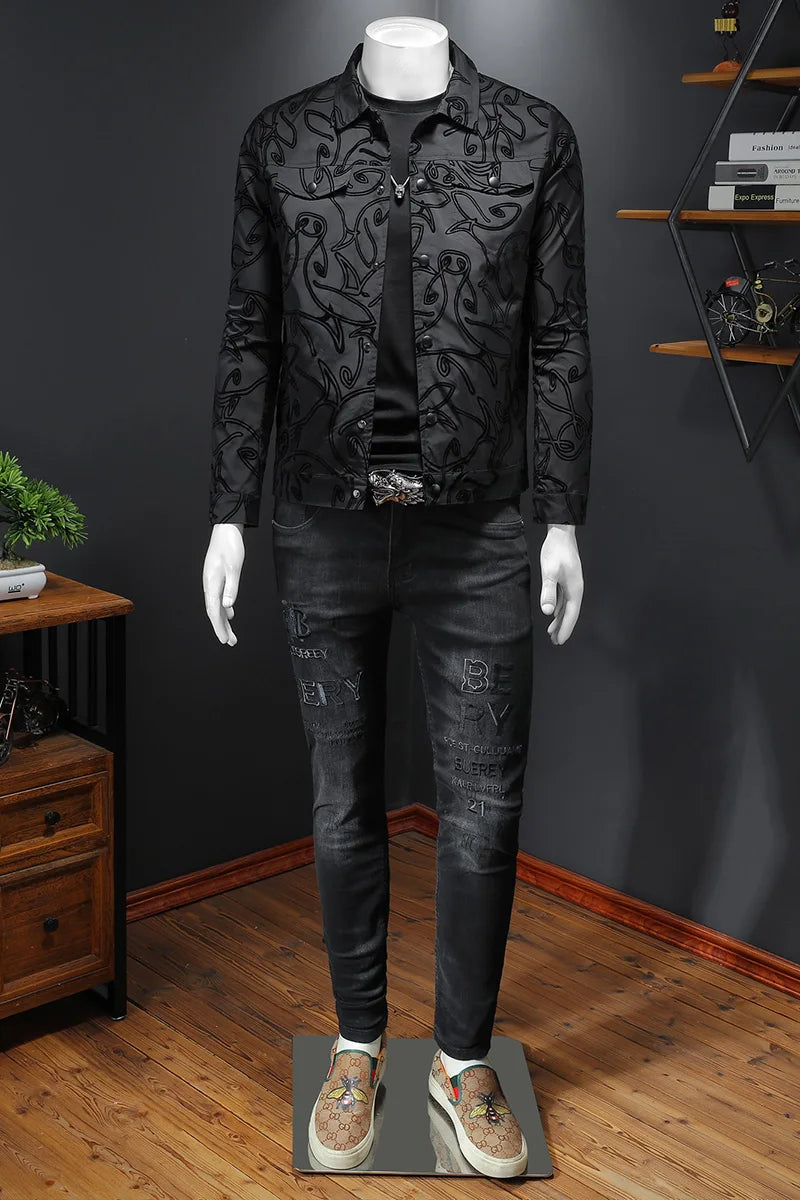 Luxury Bomber Jacket Autumn Business Casual Slim Jacket Lapel Coat 2026