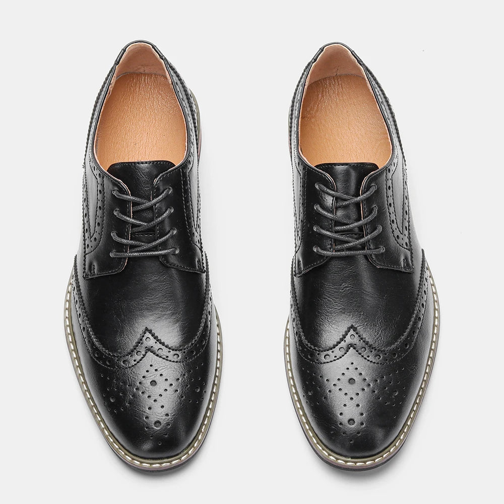 Mens Comfortable Lace-Up Dress Shoes for Business and Weddings