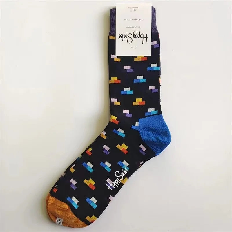 Men's Graphic Print Fun Happy Socks Casual Crew Dress Socks 41-46